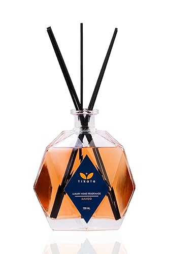 Luxury Reed Diffuser with Mango Scent – Crystal Glass Bottle