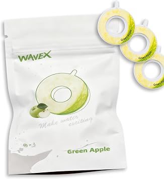 3-Pack Green Apple Aroma Scent Pods, Only for WAVEX Scent-Powered Water Bottles Zero Sugar and Additives, Calorie-Free Hydration Each Pod Lasts Up to 7L Refill Scent Rings Not a food or drink