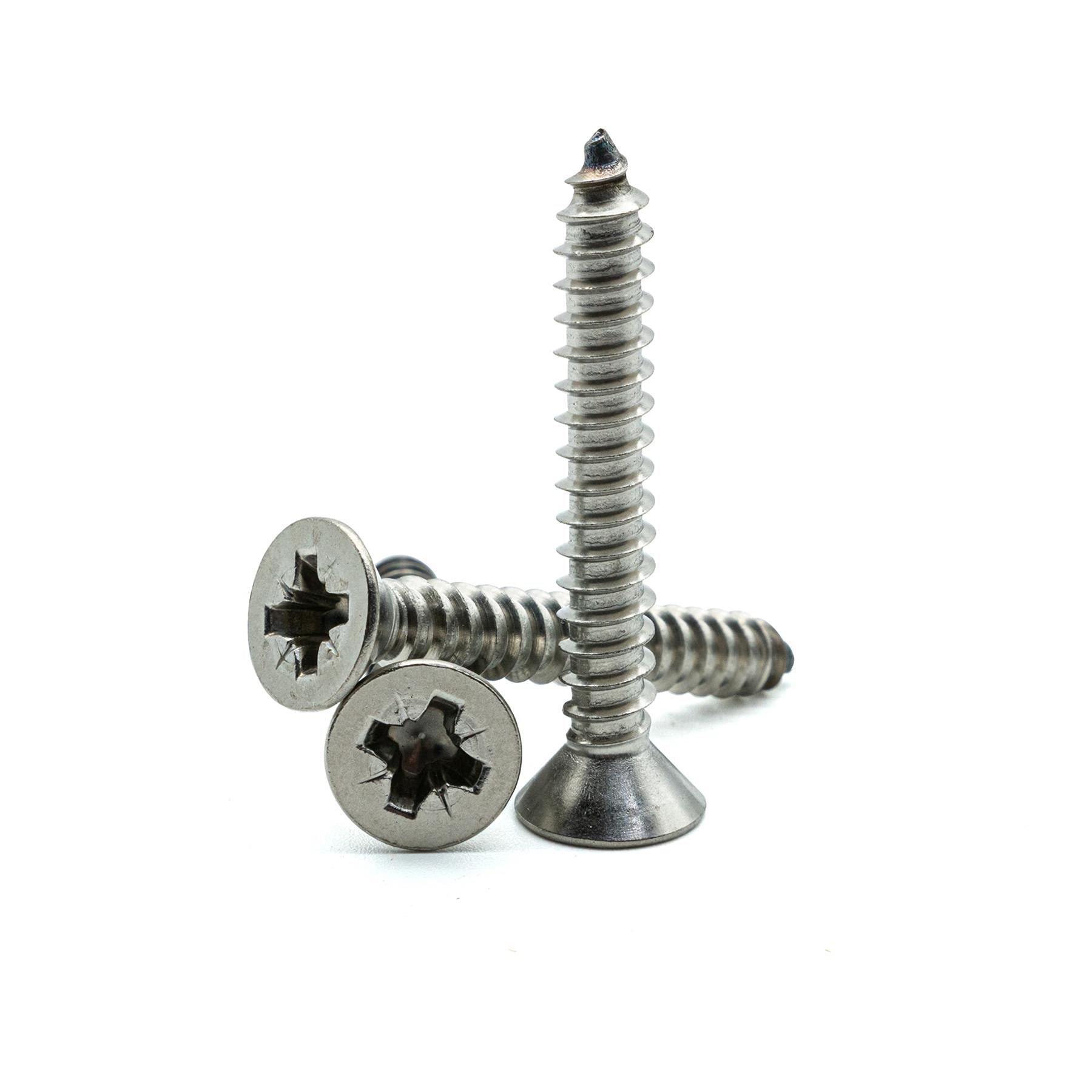 Hippo Hardware No.12 X 3/4" (5.5mm X 19mm) Pozi Countersunk Self Tapping Screws A2 Stainless Steel Tappers (Pack of 100)