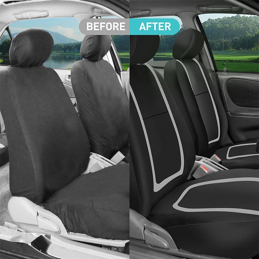 Coprisedili Auto Anteriore per Suzuki Vitara 1.6 4x4 2010-2015, Universali Protezione Set Copri-Sedile Anteriori E Accessori Auto Interni Accessori,E/Gray