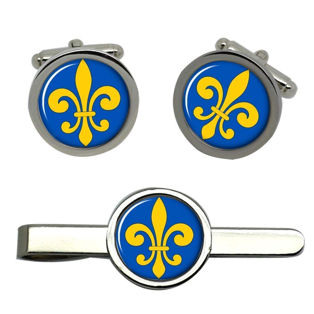 Fleur de lys hommes boutons de manchette et épingles de cravate à cravates et de