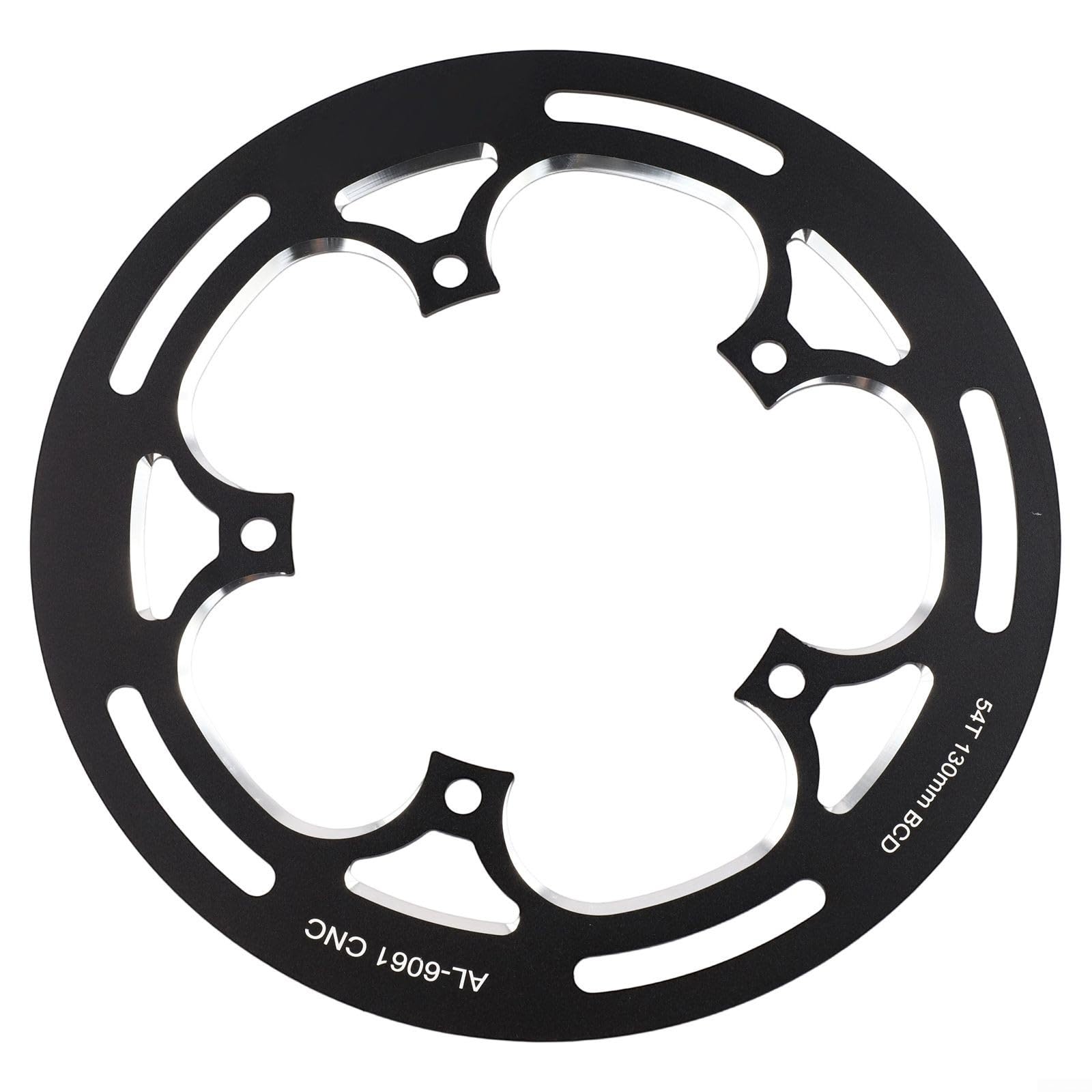 Aluminum Alloy Bike Chainring Guard for BCD 130mm Single Chainring – Protector Cover Compatible with 50T, 51T, 52T, 53T & 54T Sprockets(Black)