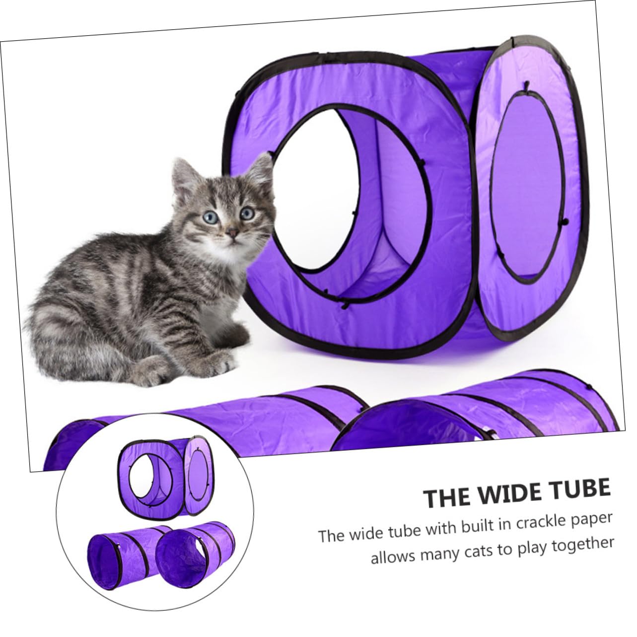 3 Stück Katzentunnel Spielzeug Aus Reißfestem Polyester Mit Knisterpapier Faltbar Stabiler Stahldrahtrahmen Interaktives Für Katzen Und Kätzchen