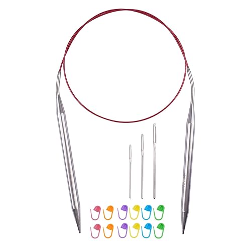 Circular Knitting Needles 32inches/80cm,Size US 11(8mm) Stainless Steel Round Knitting