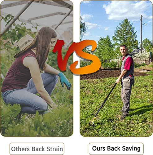 Msailcplis Black Stirrup Hoe Garden Tool - Scuffle Loop Hula Hoe For Effective Preventing Weeds, 30-75 Inch Stainless Steel Adjustable Long Handle Weeding Hoe For Average & Tall Gardeners (45.6") #TOP1