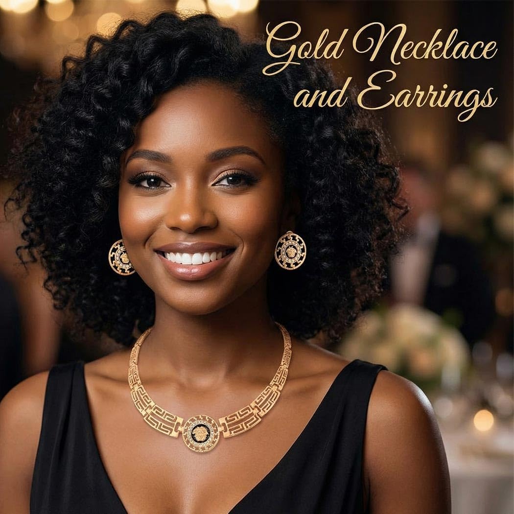 TWINKLEDE African Jewelry Sets Gold Earrings and Necklaces Choker for Women - Image 5