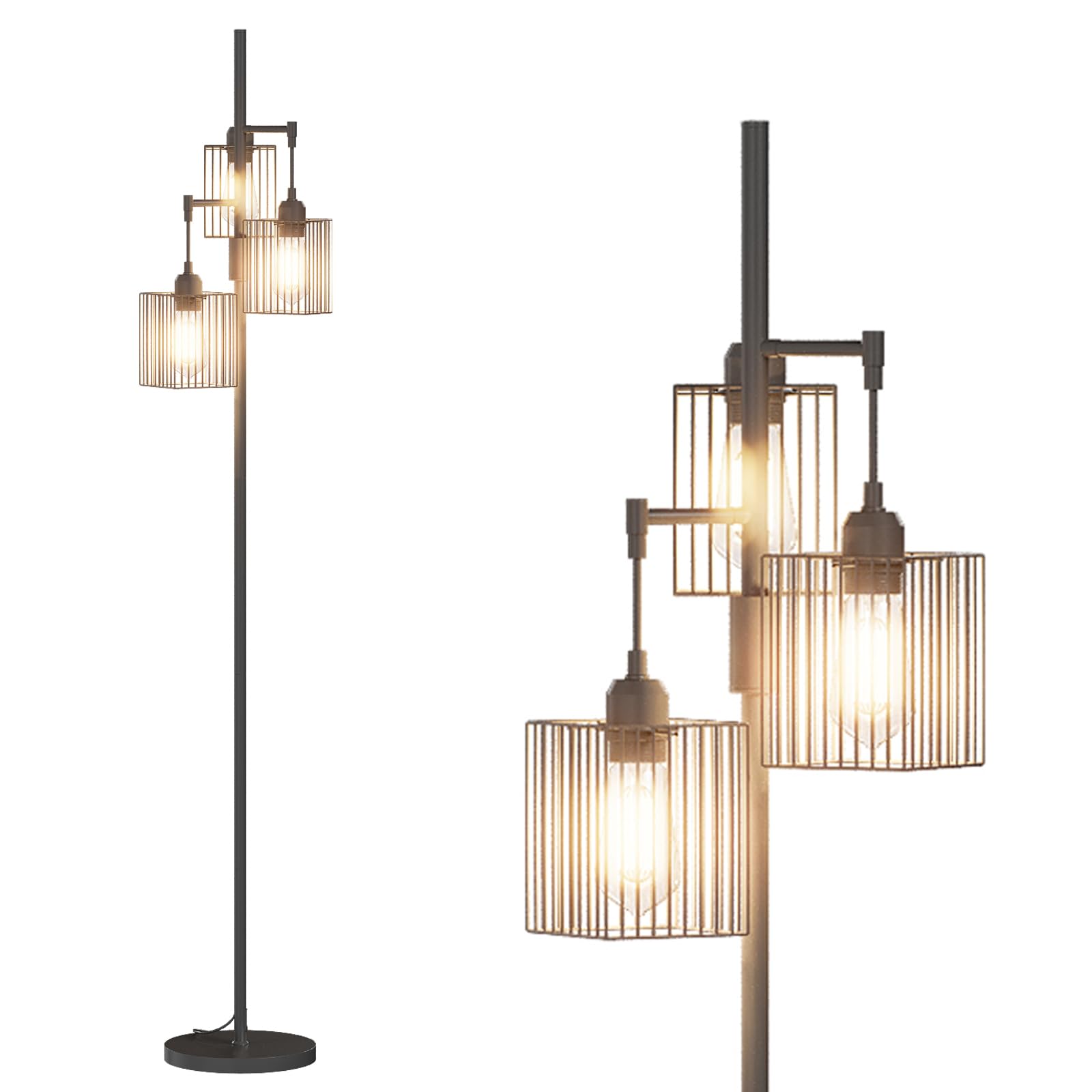 Floor Lamp, Industrial Floor Lamps For Living Room,Tree Standing 5 Head