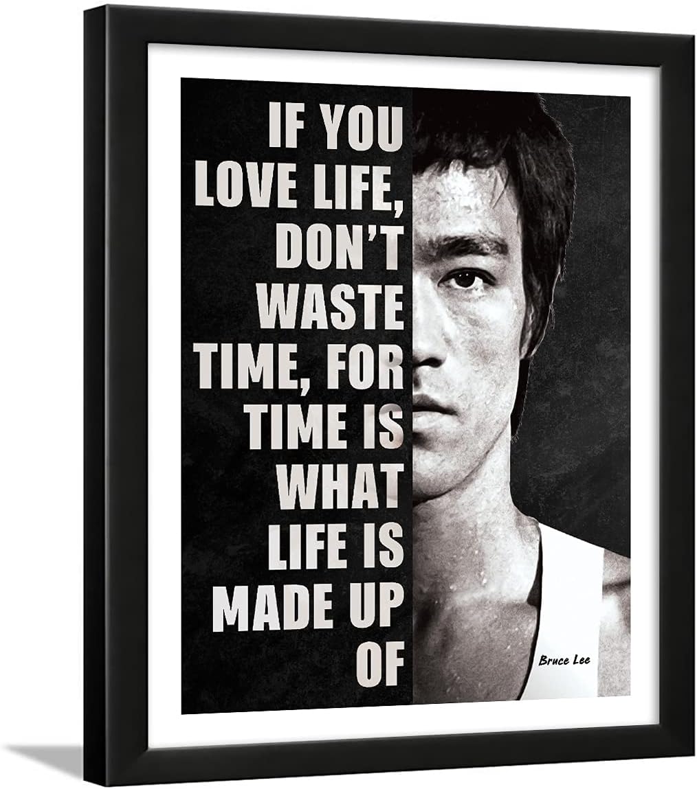 Chaka Chaundh - Bruce Lee Quotes Posters with Frame - Bruce Lee Wall Frame - Bruce Lee Posters Framed - Bruce Lee Photo Frame - (14 X 11 Inches) (lee vintage) (Bruce Lee - Black)