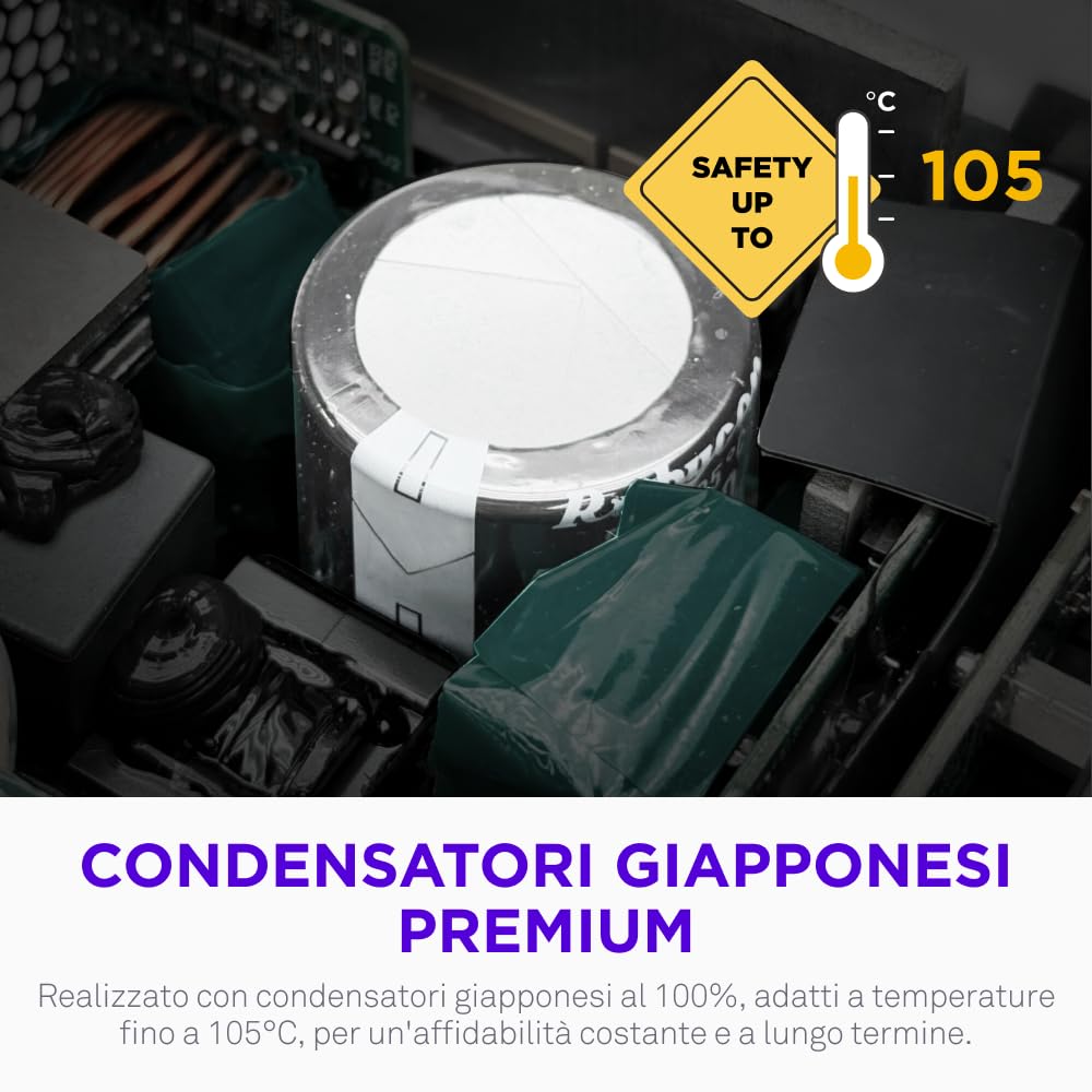 NZXT C850 SFX Gold - Alimentatore SFX ATX 3.1 da 850 W - 80 Plus Gold - Cybenetics Platinum - Completamente modulare - PCIe 5.1 600 W 12 V-2x6 - Condensatori giapponesi - Nero