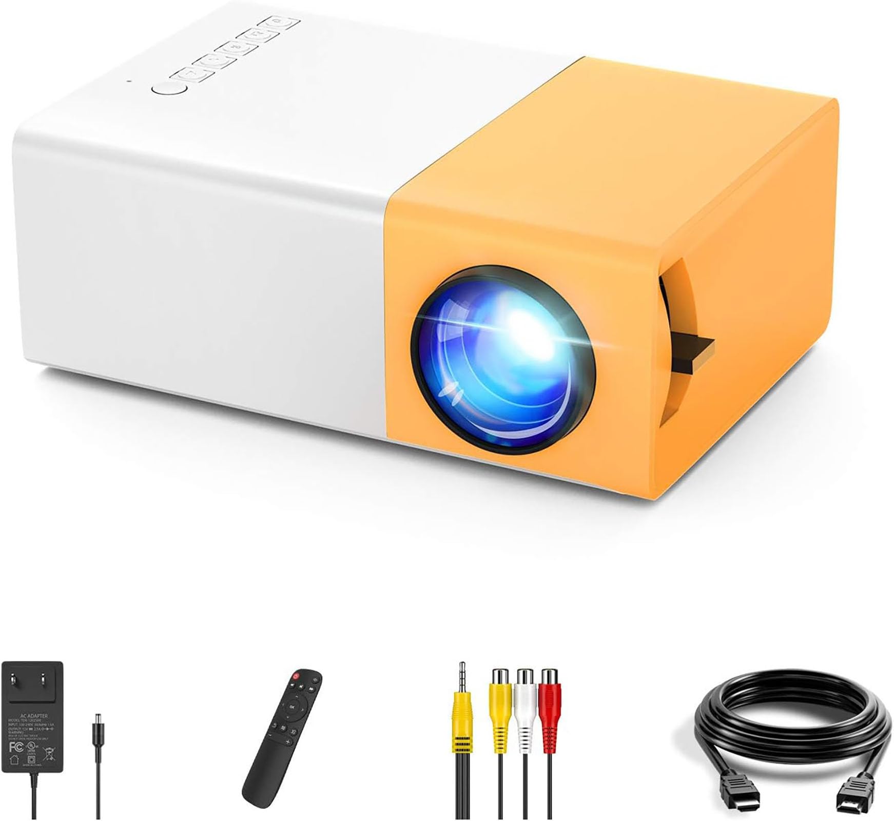 ELLENNE - Mini Proiettore USB CY200 - Supporta 1080P HD Compatibile Smartphone/USB/HDMI/SD