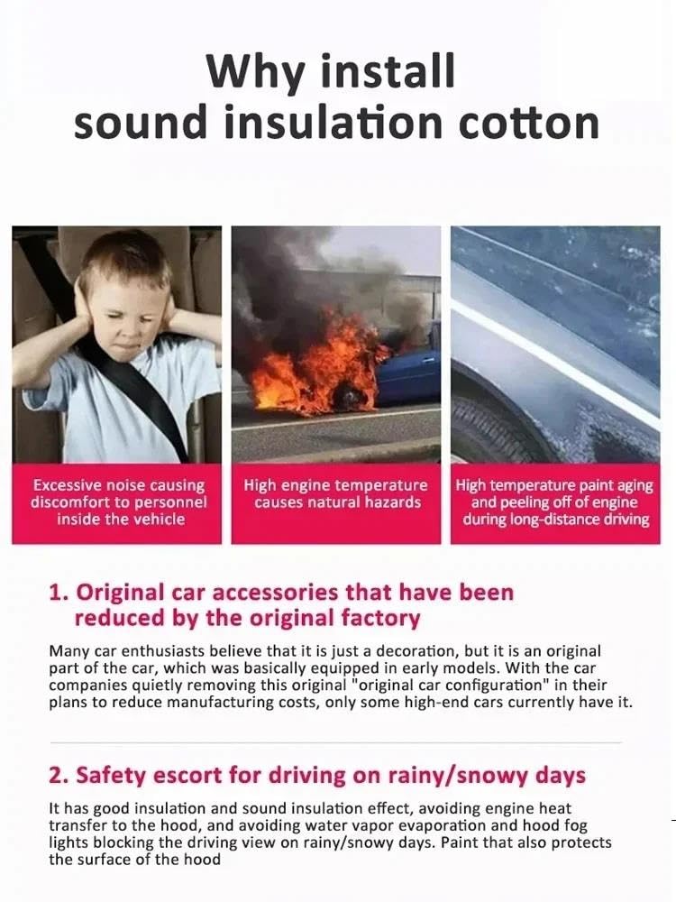 Isolamento Acustico e Termico per Motore Anteriore,Tappetino in Cotone per Auto,per Hyundai,Tucson TL 2016~2021,Copertura in Cotone per Isolamento Acustico del vano Motore