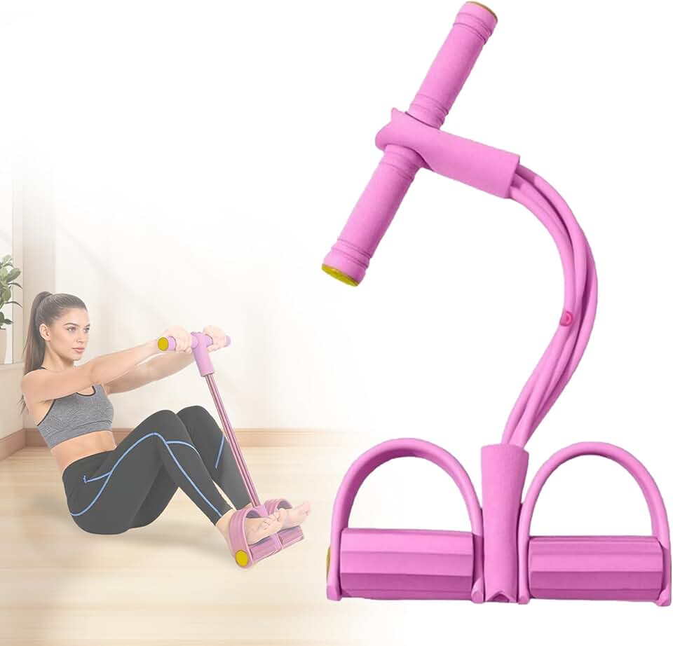 6-Tube Pedal Resistance Band with Handles - Sit Up Pull Rope