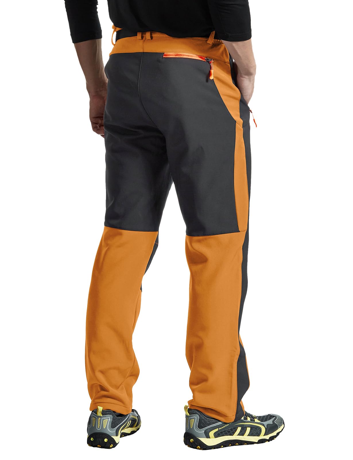 donhobo Pantalon de randonnée doublé pour homme - Imperméable - Coupe-vent - Chaud - En softshell épais - Pantalon de ski - Pantalon de trekking