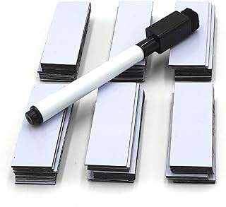 MODERN WAVE - Reusable Magnetic Stripes Labels for School/Office/Home/Warehouses/Shelves/Whiteboards 6 x 2 cm (White, 84 pcs)