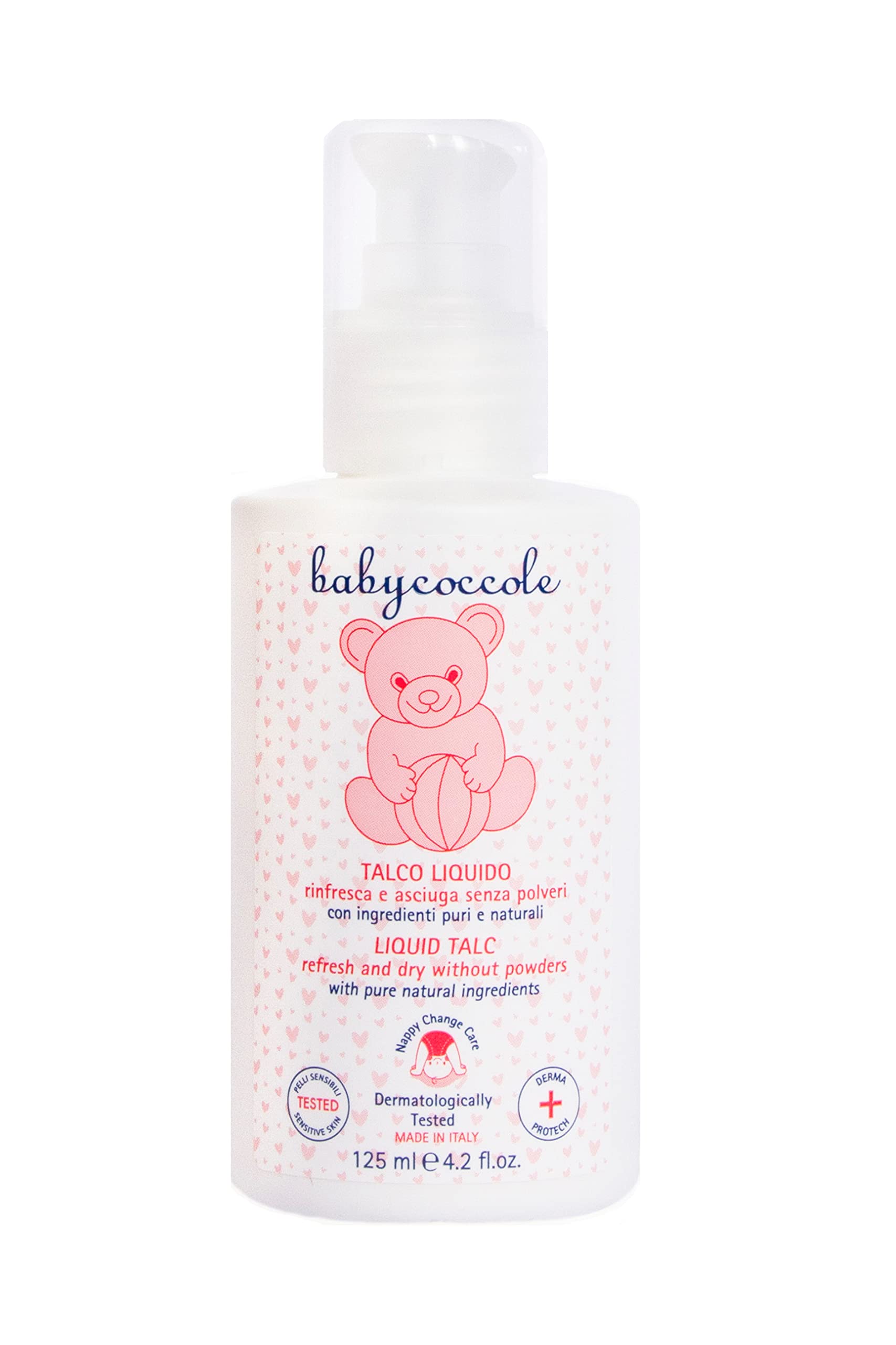Baby Coccole - TALCO LIQUIDO Rinfresca e Asciuga Senza Polveri - Talco Non Talco Per Bambini, Ingredienti Puri e Naturali di Origine Vegetale - Dermatologicamente Testato Per Pelli Sensibili - 125 ml