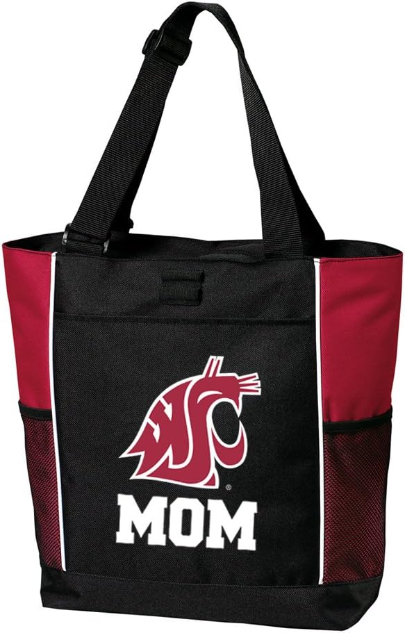 Broad Bay Washington State University Mom Tote Bags Red WSU Parent Totes for Beach Pool Shopping or Travel