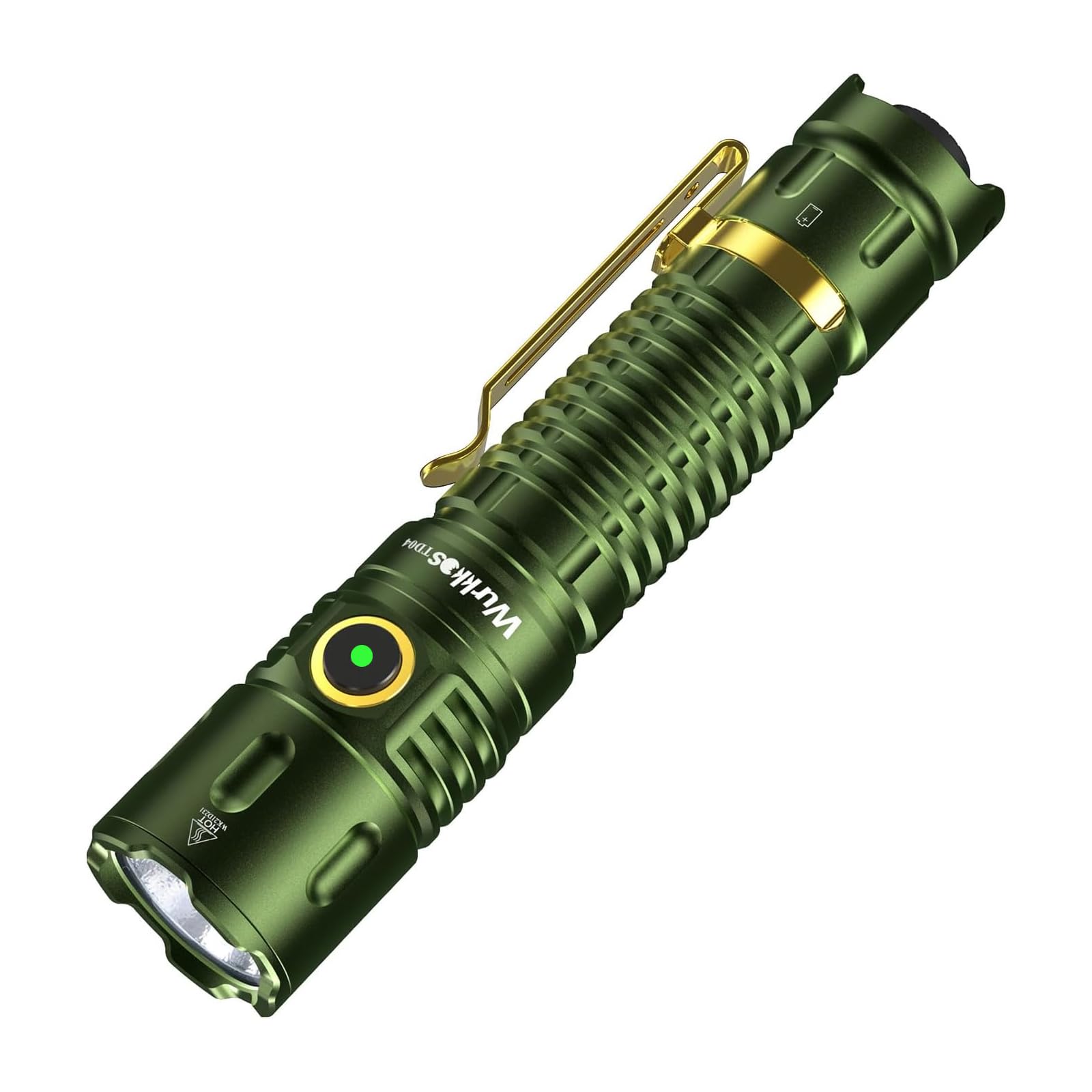 Wurkkos TD04 Latarka taktyczna, latarka ręczna do ładowania, 3000 lumenów, super jasna latarka LED z portem ładowania typu C, przełącznik tylny, na kemping, wędrówki, sytuacje awaryjne, wodoodporność