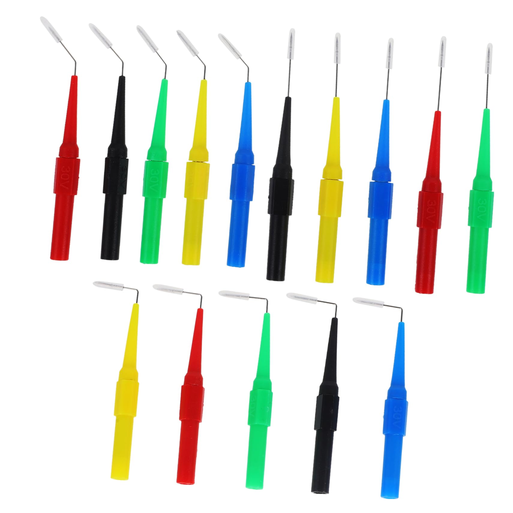 Alipis 5 Set Puntali Tester Multimetro Probes Test Automotive Rame E Inossidabile Per Misurazioni Elettriche E Applicazioni Auto 15 Pezzi*5