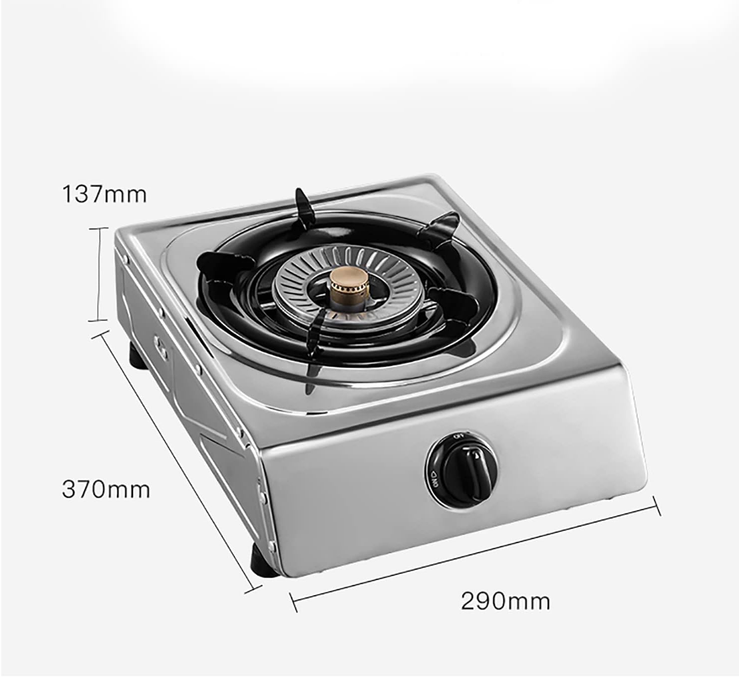 Burners Gas Hob gas hob Portable Stove 1 Burner Wok 5.2kW Stainless Steel, Outdoor Camping Propane Catering NG/LPG(Lpg)
