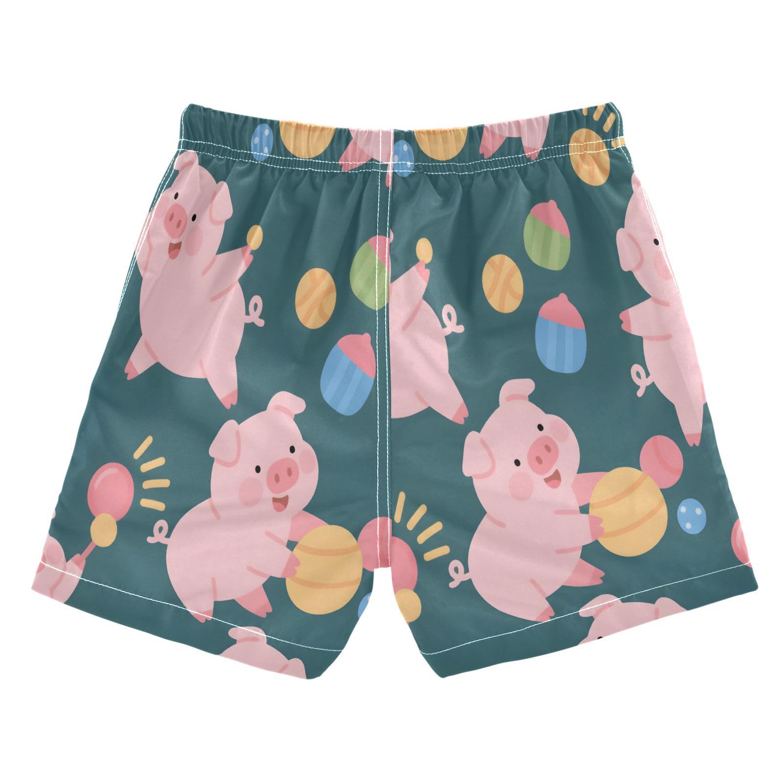 Boys Swim Trunks Toddler Swim Shorts Little Boys Swimwear Cute Pig Ballon Bathing Suit Swimsuit Multi