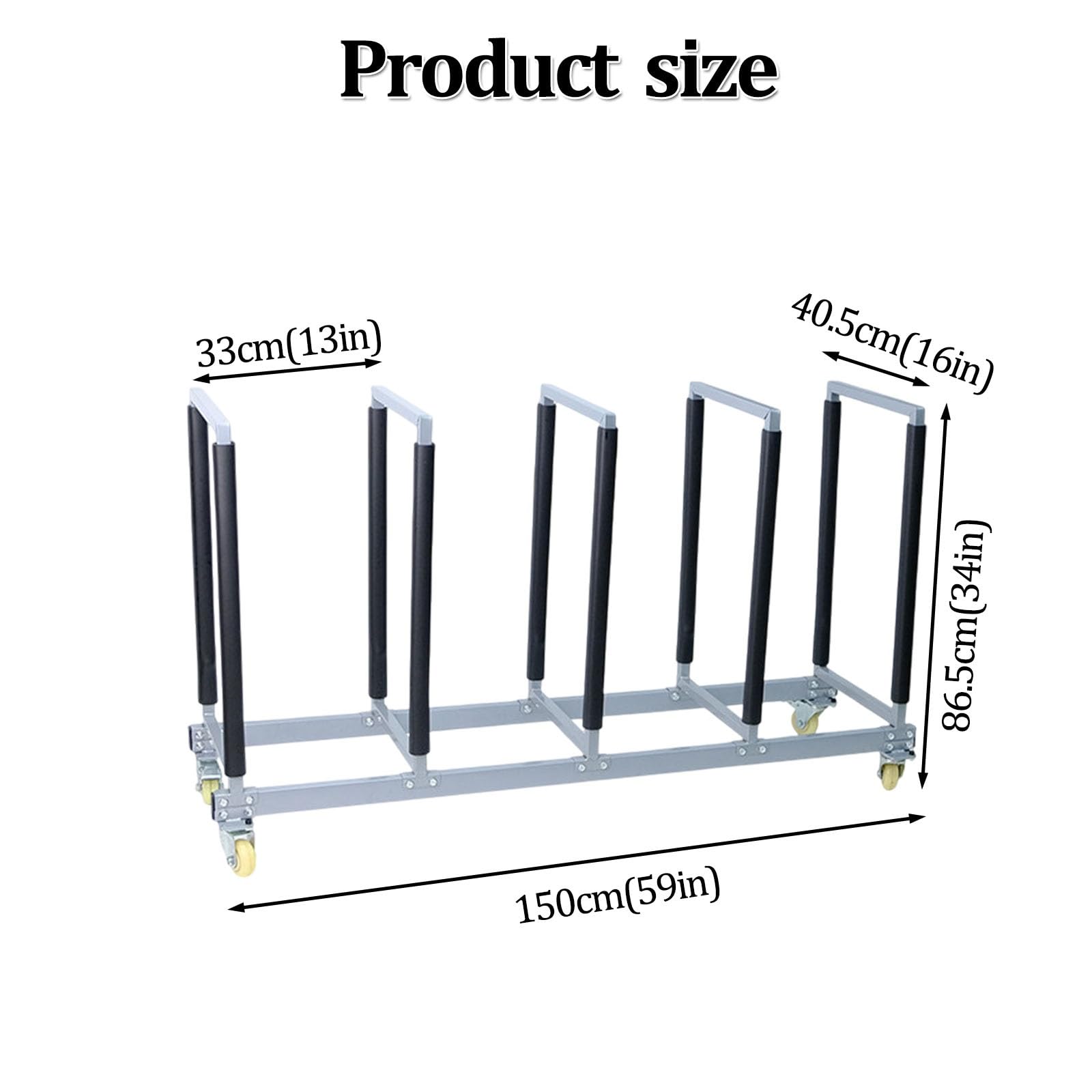 Scaffale portapneumatici su ruote per garage | Portata di 300 kg (660 libbre), struttura in metallo resistente con 4 ruote girevoli per garage domestico(B)