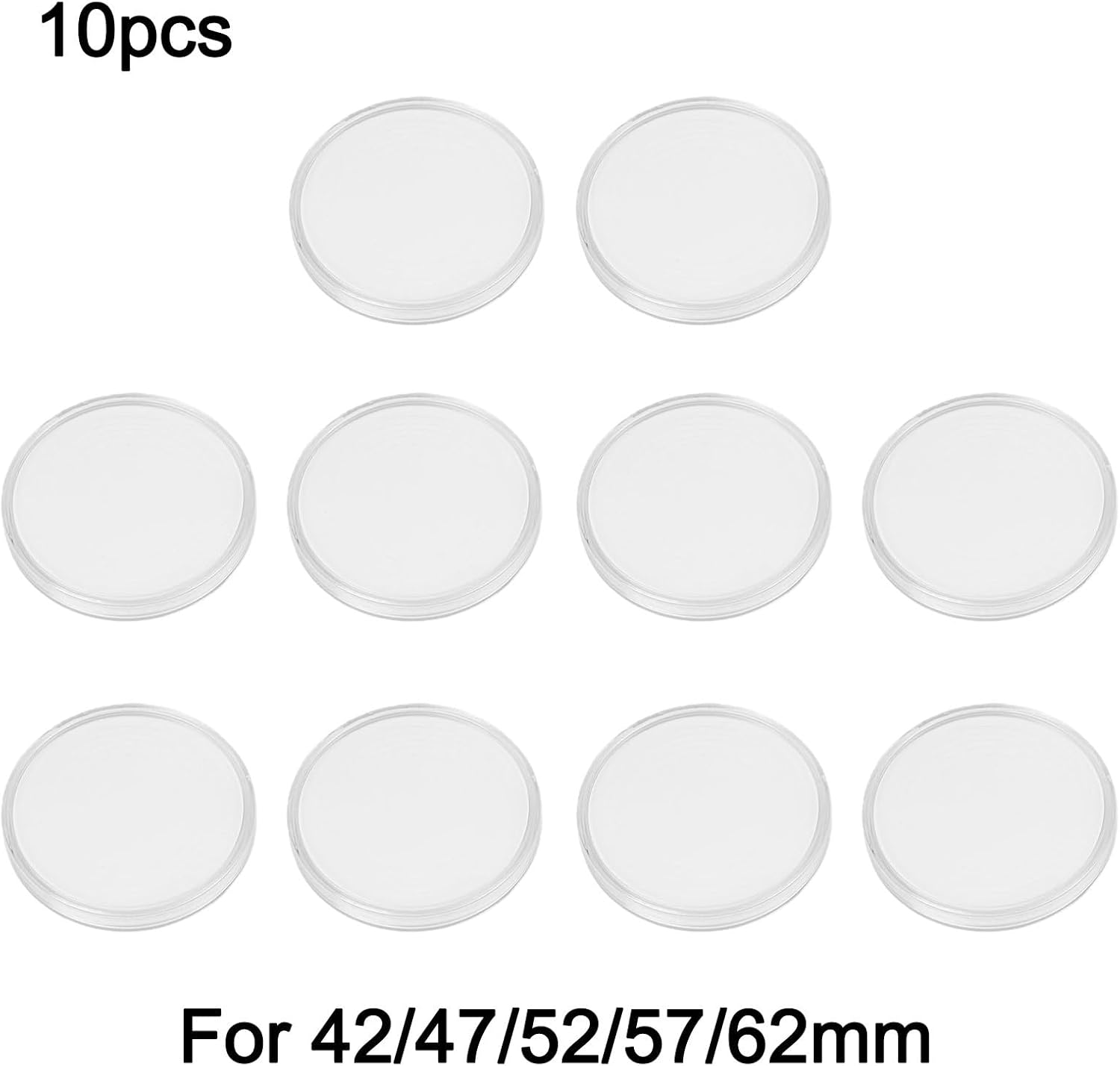 10 Pcs 70mm Transparent Coin Holder Capsules with Adjustable Inner Rings Collecting Storage Display Cases of Various Sizes(2)