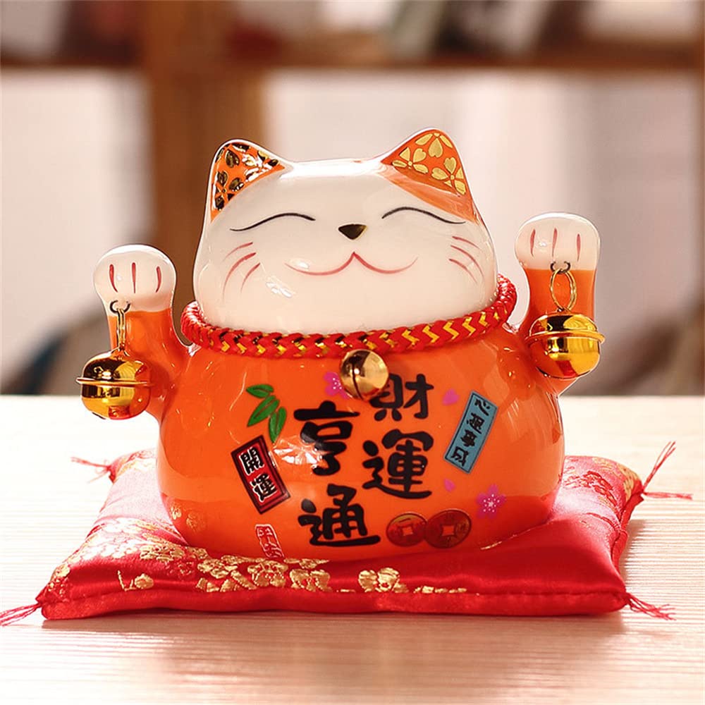 Amazon.co.jp: 招き猫 貯金箱 置物 開運 金運アップ セラミック雑貨 