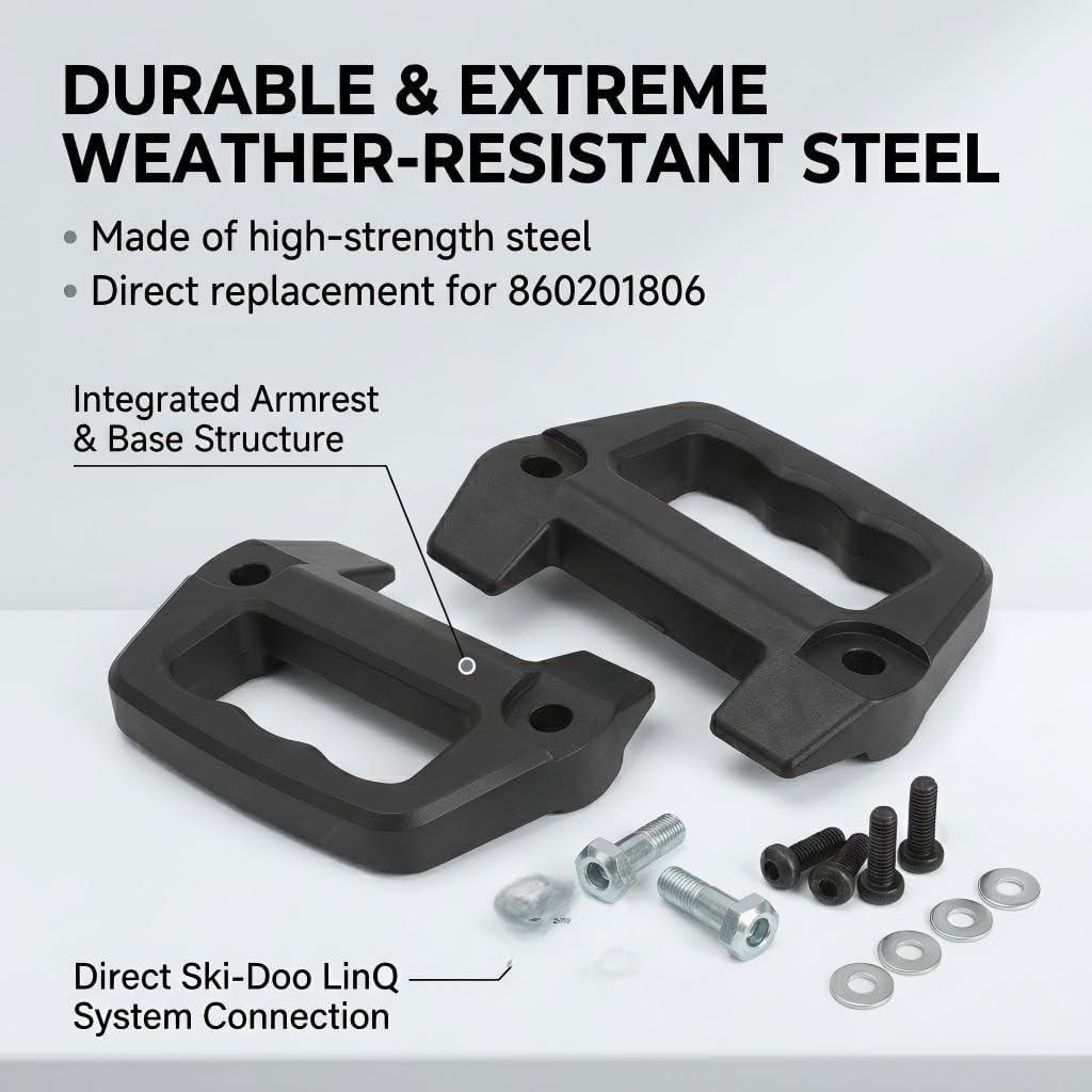 Snowmobile Cargo Base Luggage Rack Base Kit with Hardware for Ski-Doo for LinQ System Replace 860201806 Snowmobile Seat Armrest