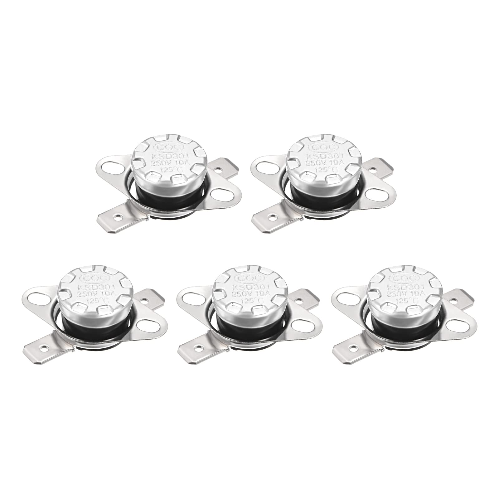 KSD301 Thermostat 125C NC Temperature Thermal Control Switch, [for Microwave Oven Refrigerators] - Normally Closed/5pcs