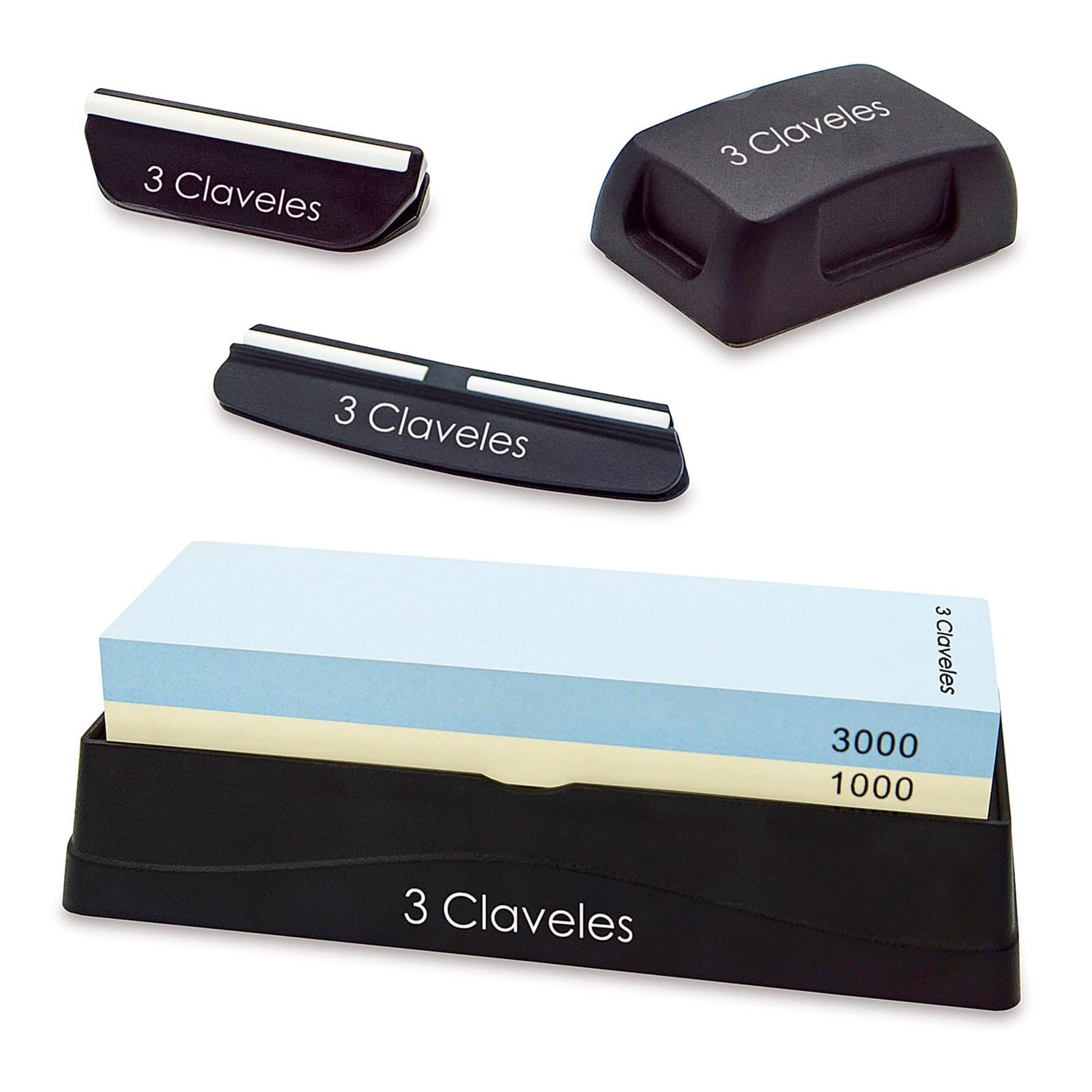 SET PIEDRA AFILADO 1000/3000 CON BASE, DOS GUIAS Y RECTIFICADOR 3C