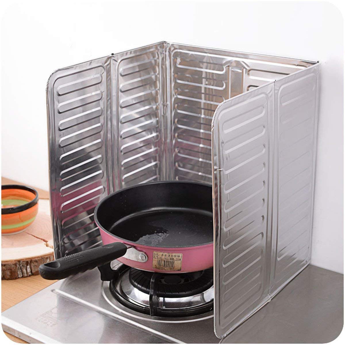 Rubik Oil Splash Guard Cooking, Aluminum Foil Gas Stove Oil Splatter Shield Screen For Stove Top, Frying Pan, Kitchen Tool For Wall Oil (1, Silver)