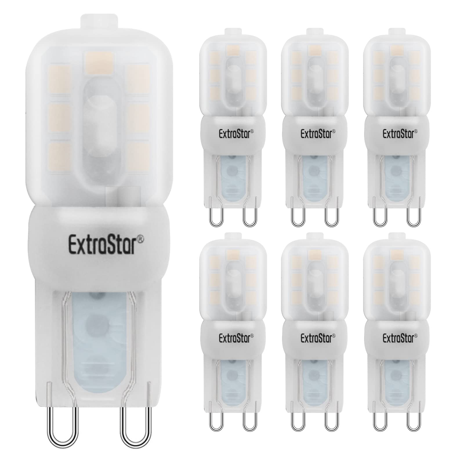 EXTRASTARG9 LED Light Bulbs 2.5W, Warm White 3000K, 200LM, 21W Equivalent, Mini LED Energy Saving Lamp, Non-Dimmable, Pack of 6