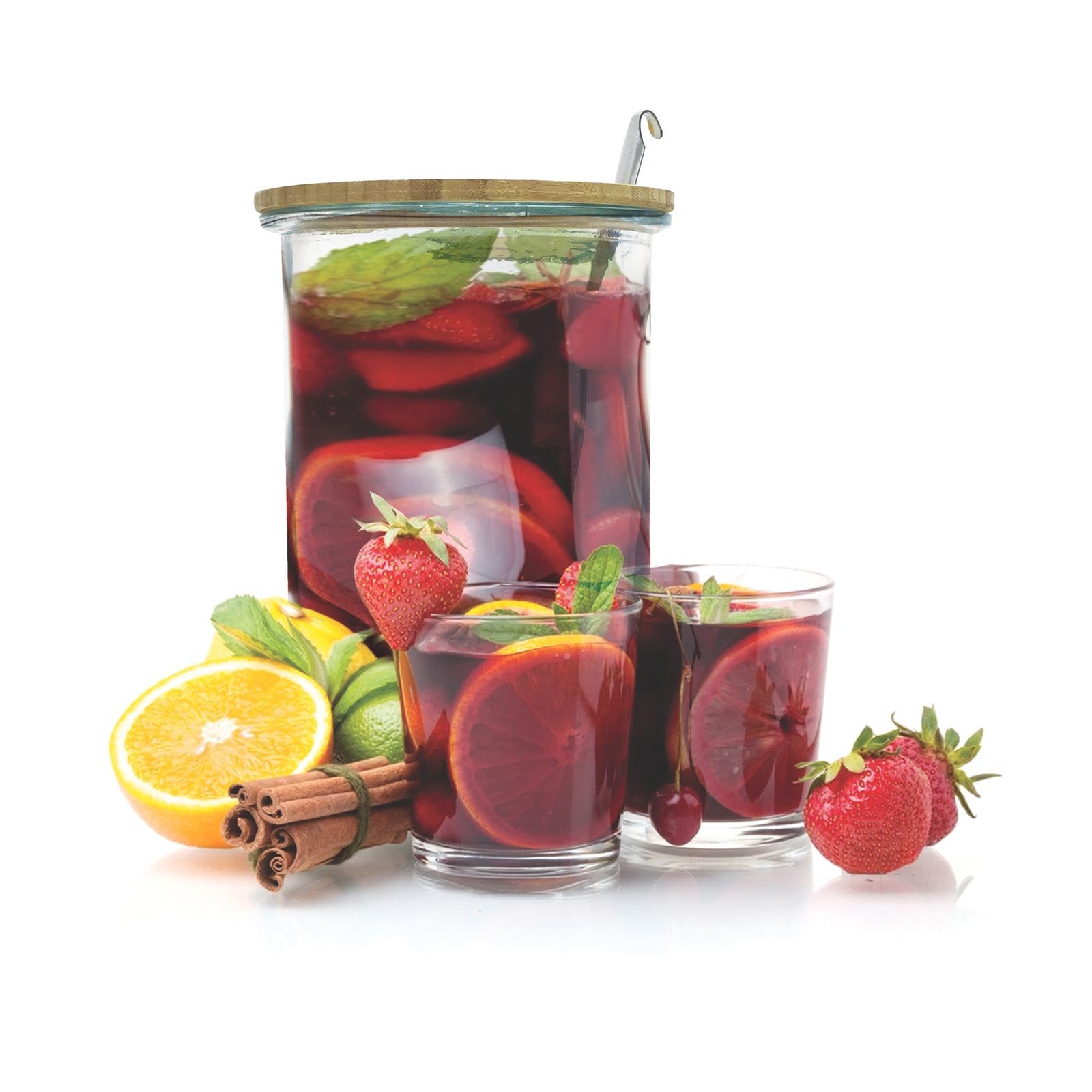 HOME DECO FACTORY Trinkglas, 5 l, Transparent/Braun