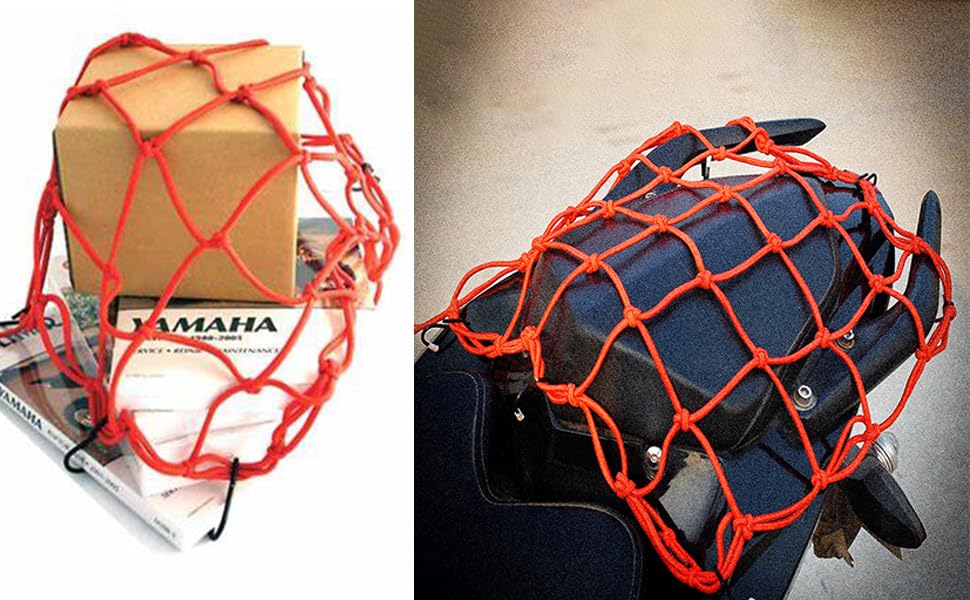 Rete Da Carico Per Moto 40x40 Cm - 2 Pezzi Con 6 Ganci Regolabili Per Casco E Bagagli - Foto 12