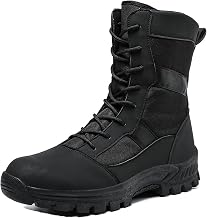 Men's Waterproof Hiking Boots Platform Round toe Lace-up Non-slip Camping Trail High Combat Boots Outdoor Desert Boots