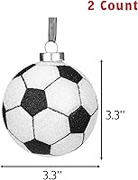 Vista 2 de Every Day is Christmas - Adornos de vidrio soplado, simpáticas figuritas hechas a mano para la decoración del árbol, juego de 2 balones de fútbol
