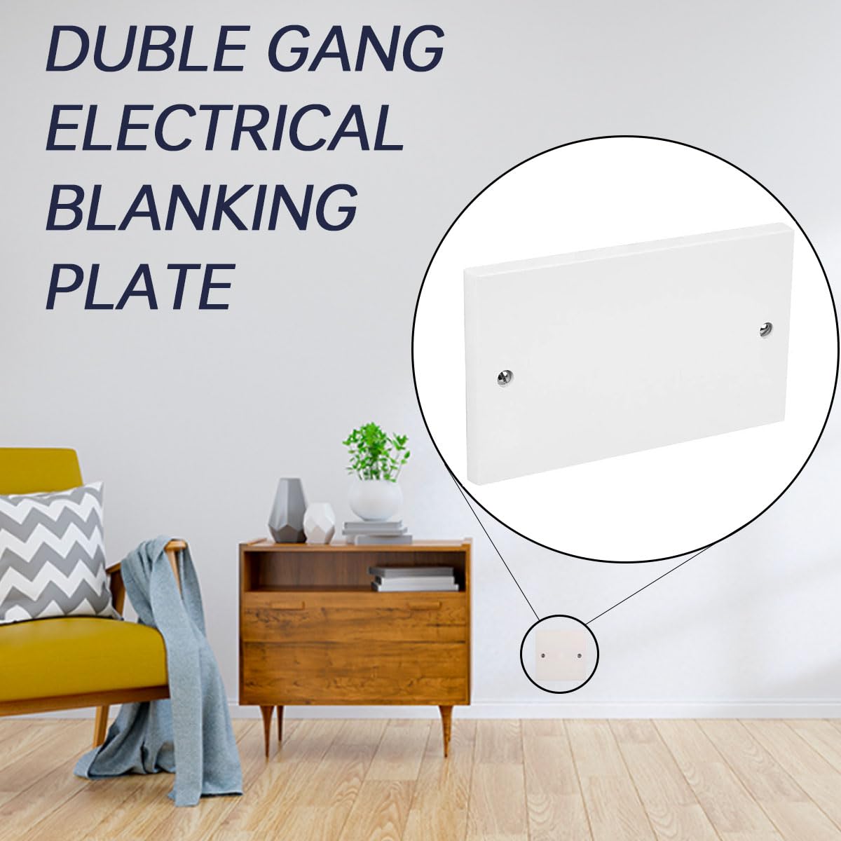 Plaques d'obturation à 2 gangs, paquet de 4, pour prises électriques, décoration maison