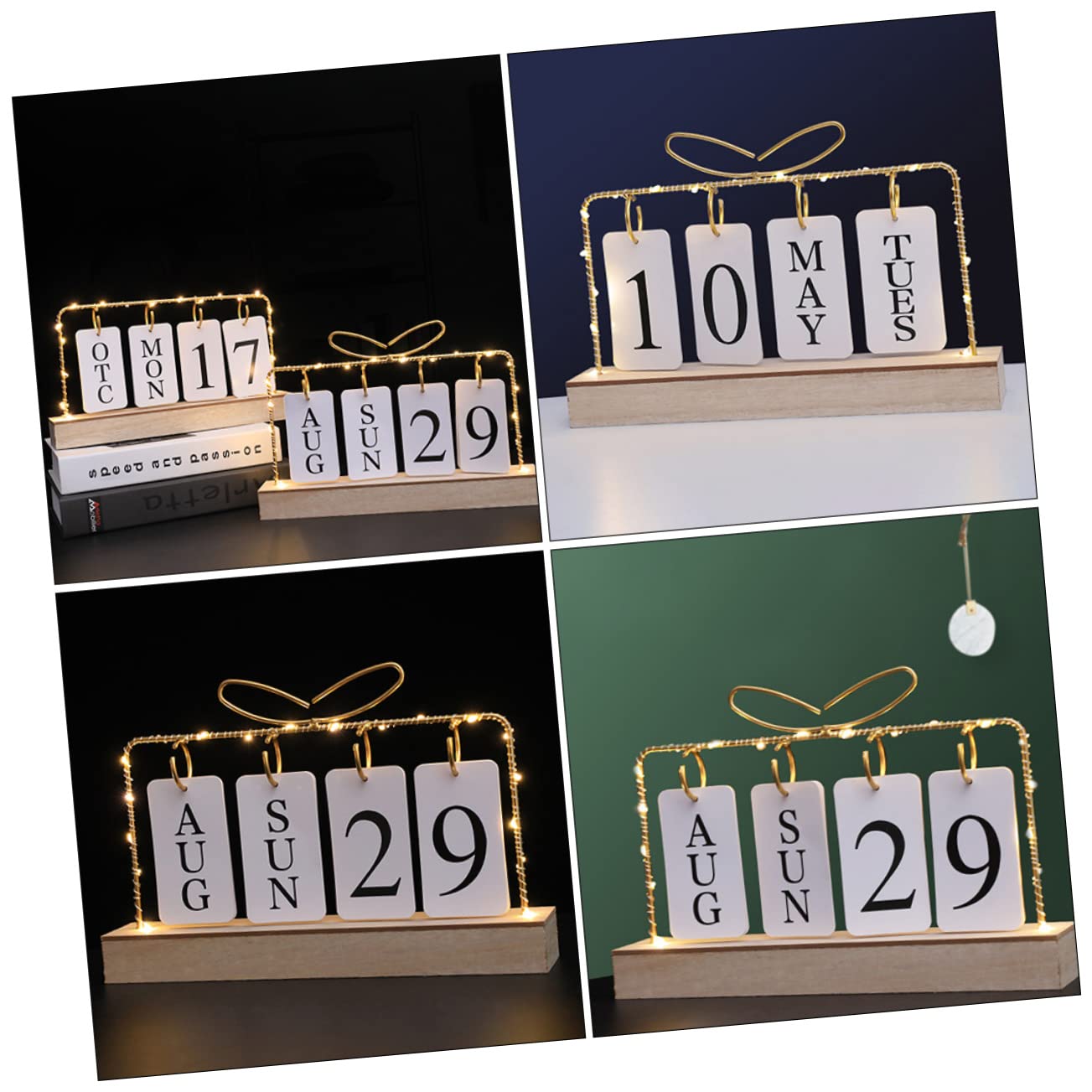 2 Pz calendario calendari da tavolo arredamento dell'ufficio scrivania d'epoca topper da scrivania portalibri mensola libreria promemoria della data dell'ufficio ferro da stiro