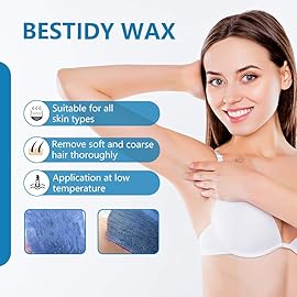 Bestidy Hard Wax Beads for Hair Removal - 1000g Waxing Beans for All Body and Bikini Areas (Blue)