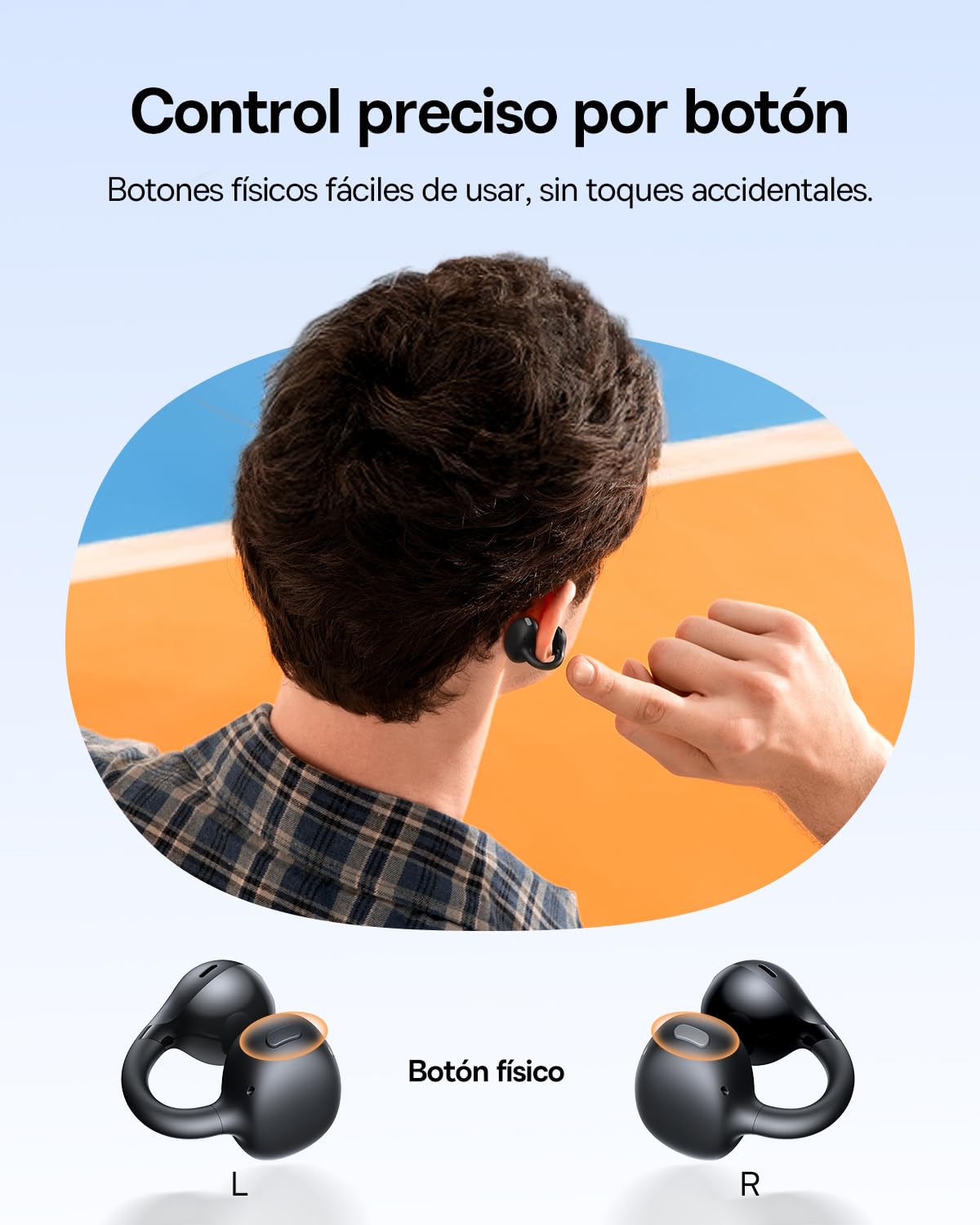 Baseus BC1 Audífonos de Oreja Abierta, Clip para Orejas, Sonido Impresionante, Refuerzo de Bajos Adaptable, Bluetooth 6.0, reducción de Ruido en Llamadas, IP55, 38 Horas de batería, Ligeros