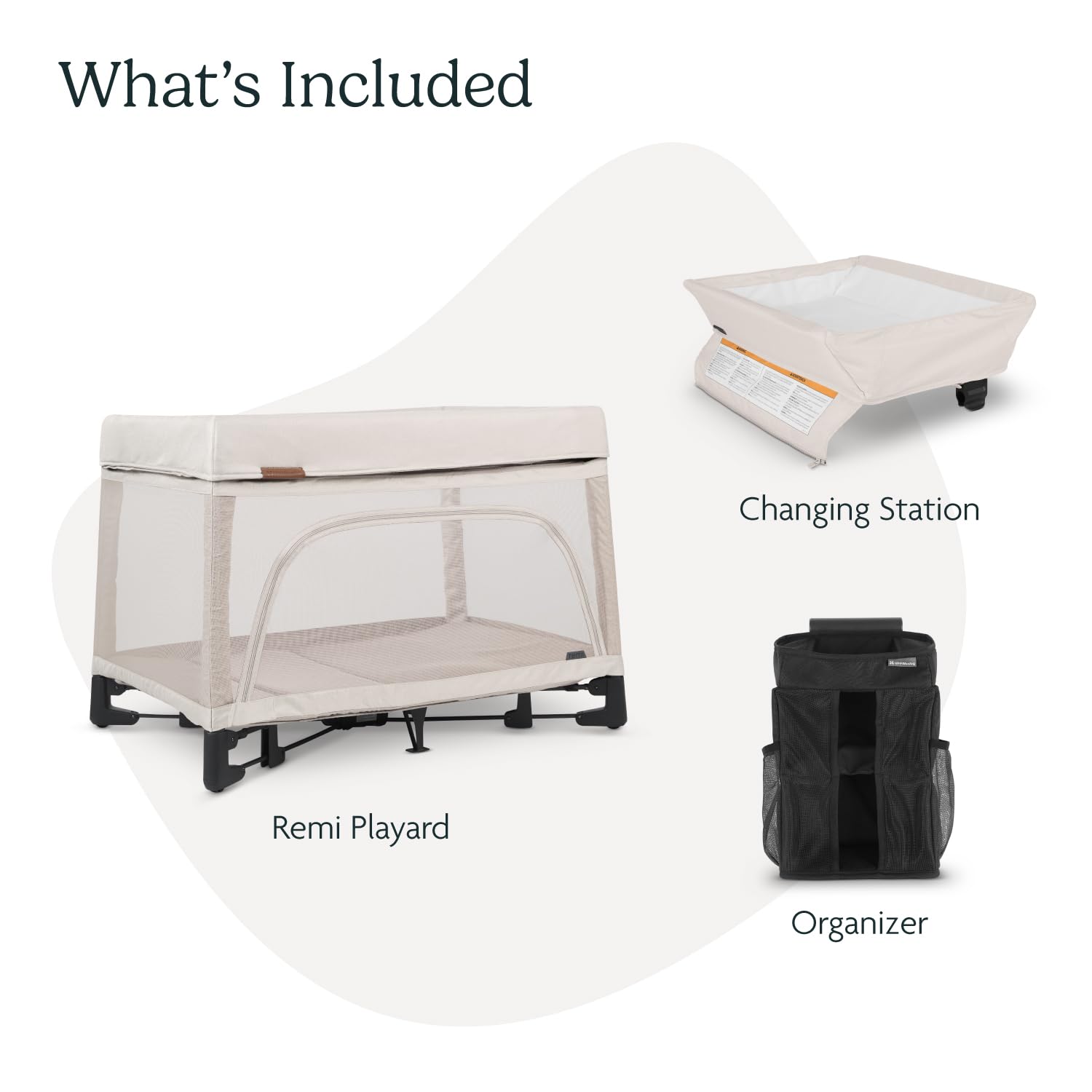UPPAbaby Remi Playard Bundle, Includes Remi Playard + Changing Station + Changing Station Organizer, Travel Crib – Mesh Bassinet, Storage Bag and Mattress Cover Included