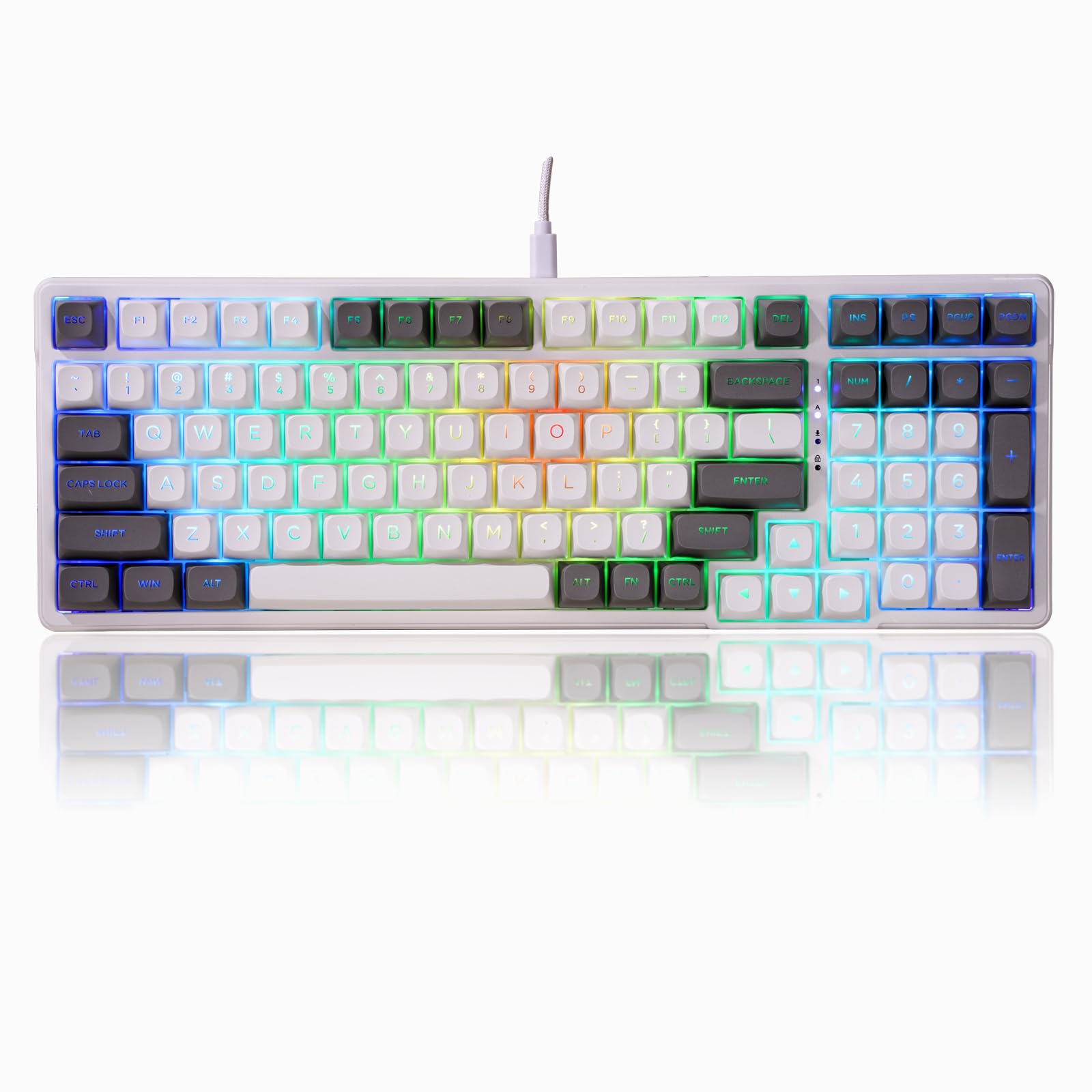 Amazon | e元素 Z-99 メカニカルゲーミングキーボード 銀軸 英語配列