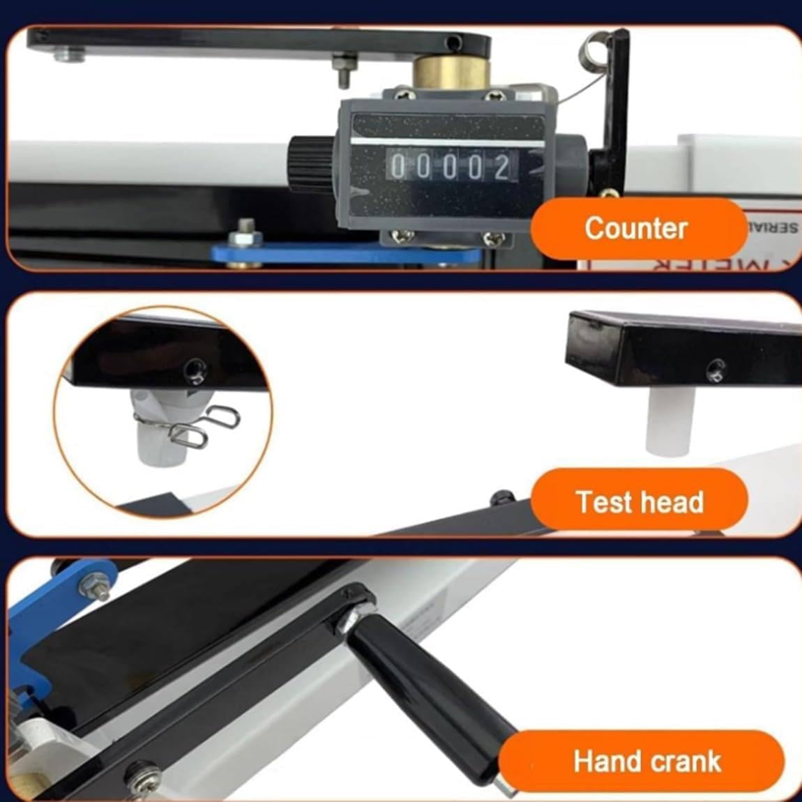 Tester manuale di stabilità del tessuto con il contatore di Digital, velocità di 104 mm/min per prova di durevolezza del tessuto