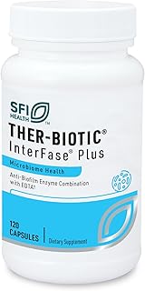 Klaire Labs Ther-Biotic Interfase Plus - Enzyme Combination to Disrupt Biofilm Matrix + EDTA - Gastrointestinal System, Gut Flora, Biofilm & Detox Support (120 Capsules)