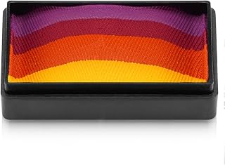 Kraze FX Domed 1-Stroke Split Cake - Sundown (25 gm), Professional Face and Body Painting, Hypoallergenic, Safe & Non-Toxic, Child Friendly, Ideal for Fairs, Carnivals, Party & Halloween