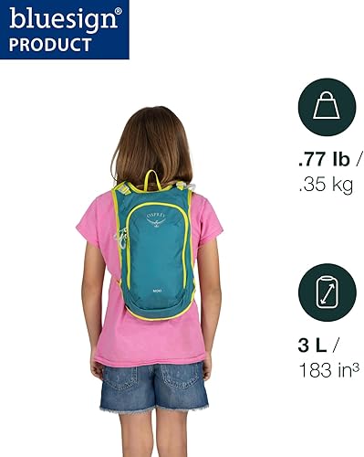 Miniatura 2 de Osprey Moki 3L Mochila de ciclismo para niños con depósito hidráulico, Estampado De Dino Hambriento, 40L US