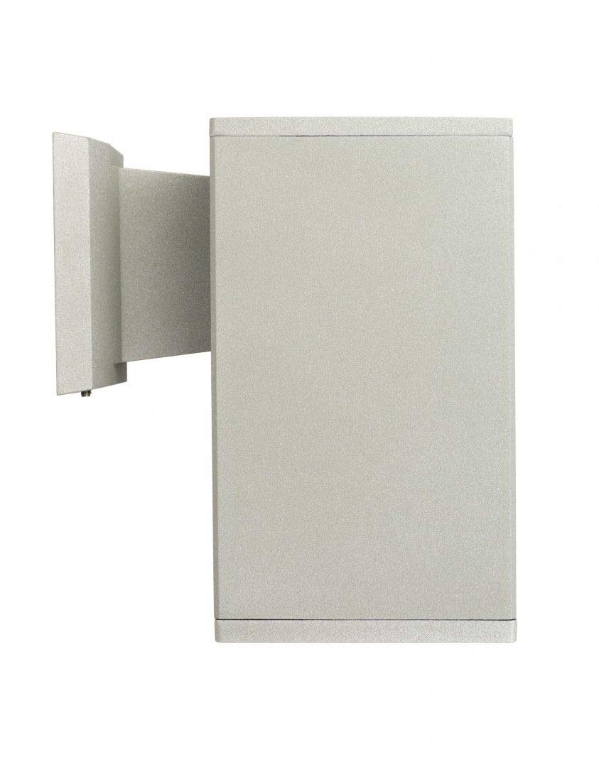 Licht-Erlebnisse Außen Wandlampe eckig IP54 Modern Aluminium in Silber ONTARIO Außenleuchte Haustür Hauseingang