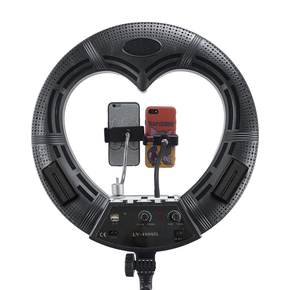 18 Zoll 96W LV-480SII LED 3200K-5600K Bicolor Lampe Herzförmige Fotografie Licht & Infrarot Fernbedienung für Make-up Live-Streaming