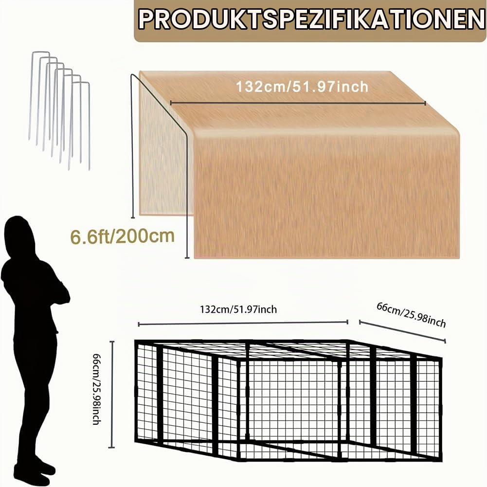 Beweglicher Hühnerhofzaun mit Wasserdicht Abdeckung, 4.13x2.17x2.17 ft Pe kleintiergehege für Hühner ,Für Hühner, Enten, Kaninchen Und Kleine Tiere, Innen- und Außenbereiche
