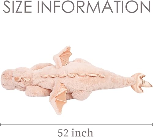 Miniatura 19 de ARELUX Peluche grande de dragón de 36 pulgadas, suave peluche de pterosaurio verde, almohada gigante de dinosaurio mullido con alas para amigos